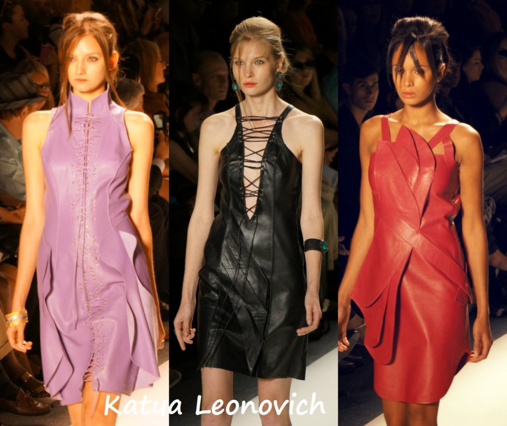 Leather trend 2014, Leather dresses, color leather dresses, cocktail dresses spring 14