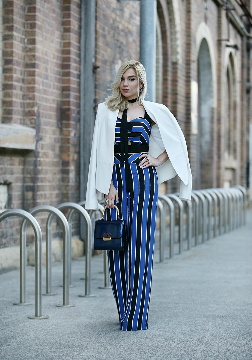 stripes street style, stripes pants looks, fashion blogger sydney