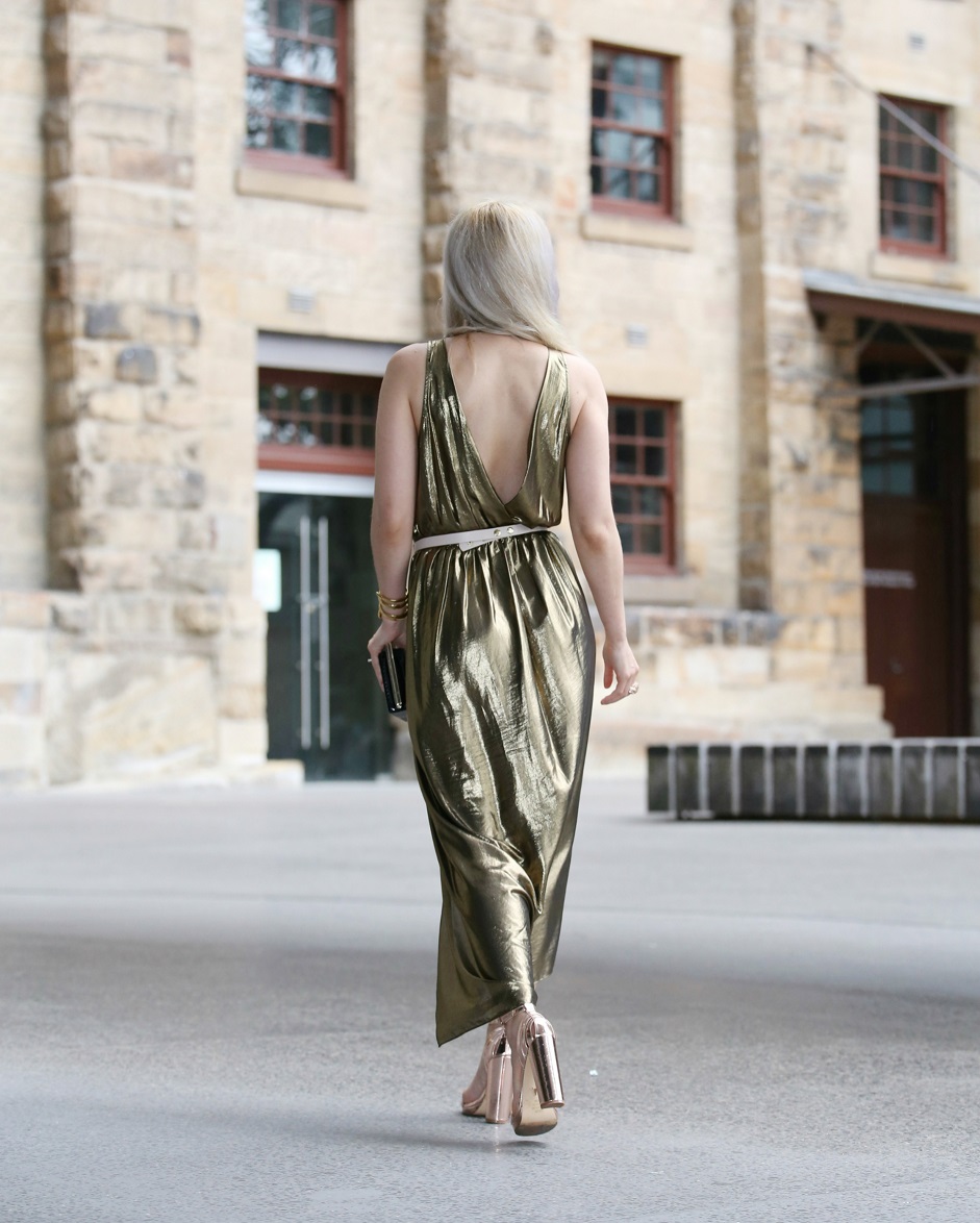 Golden Wrap dress
