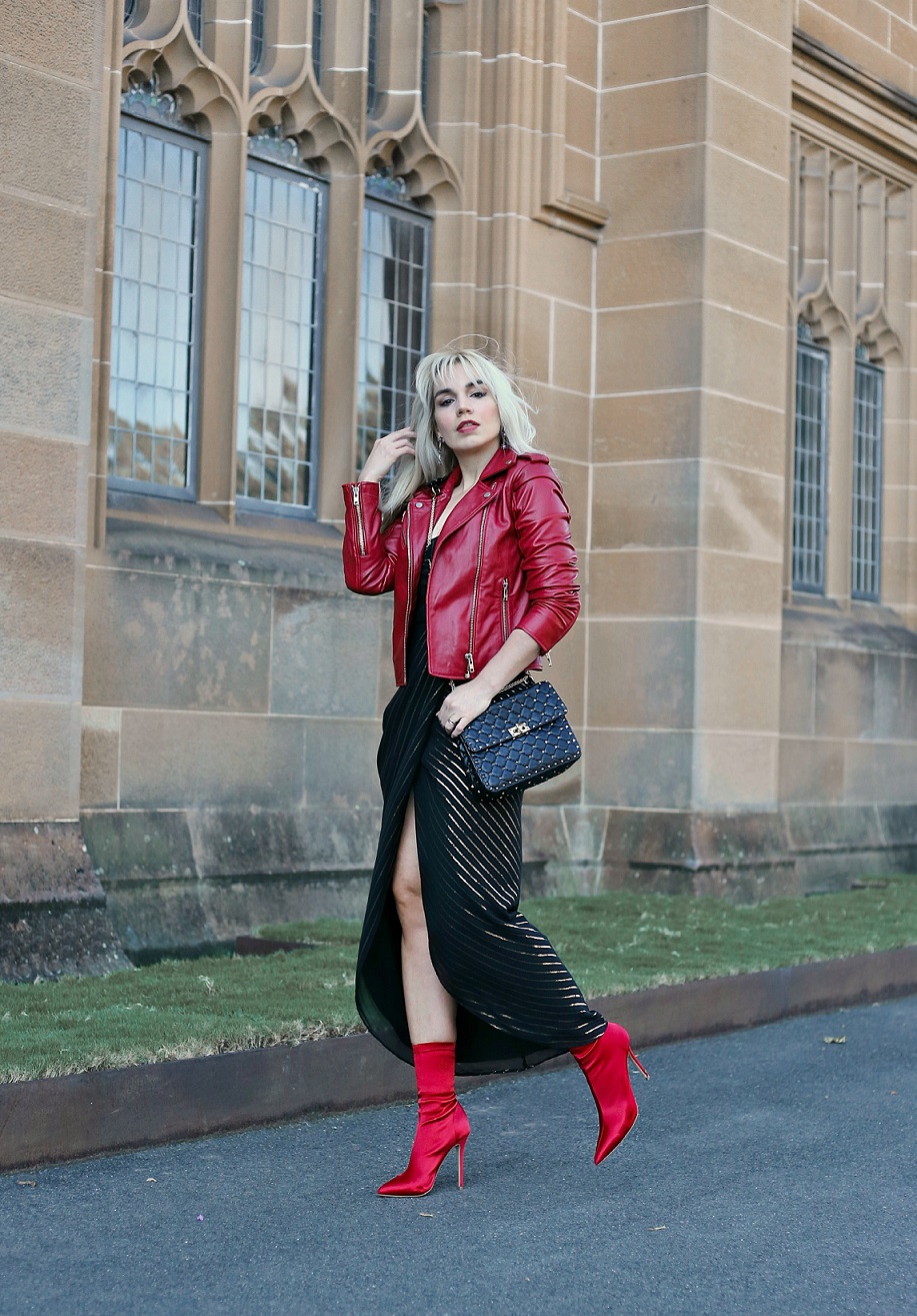 Pop of red trend, street style, fashion week 