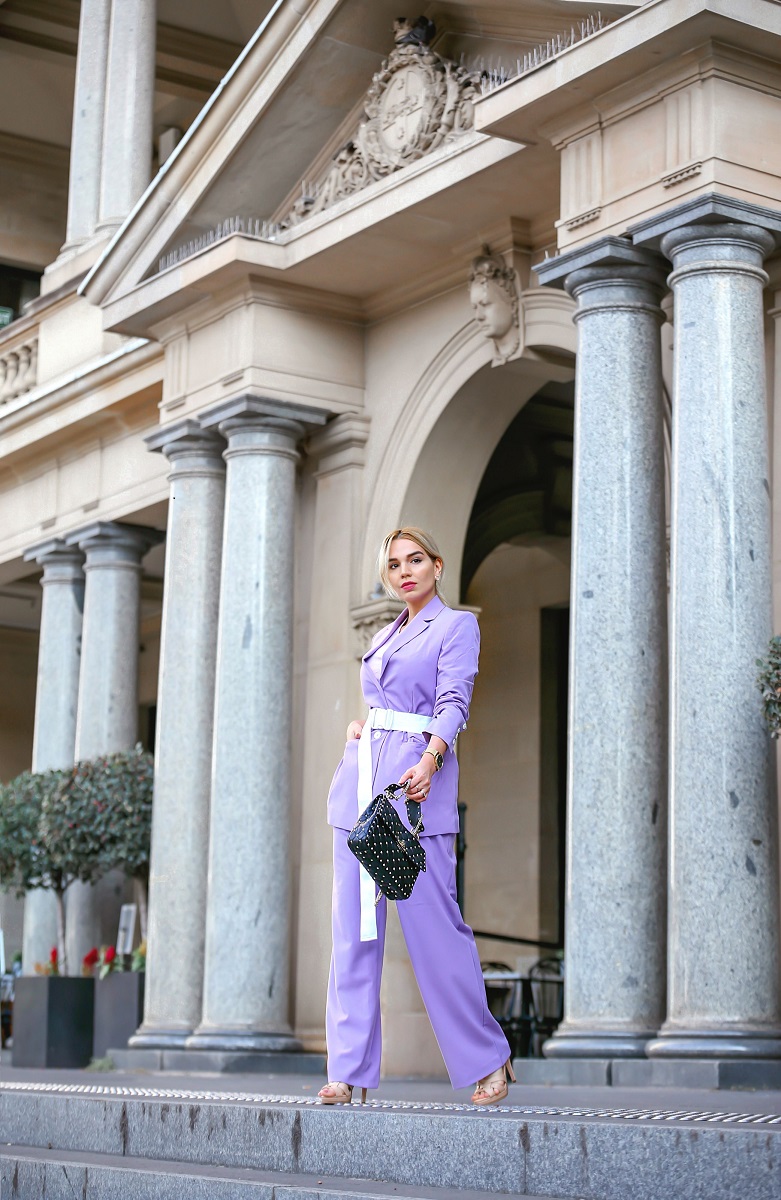 Lilac suit street style